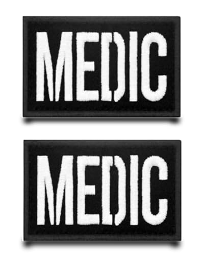 2 Stück Medic Stickerei Flagge Patch Lustiger Gestickt Abzeichen mit Klett Taktisch Militär Patch Applikationen Für Kleidung Taschen Rucksäcke Weste Hundegeschirr Draussen Kleidung Jacke Jeans von Tuyatezhi