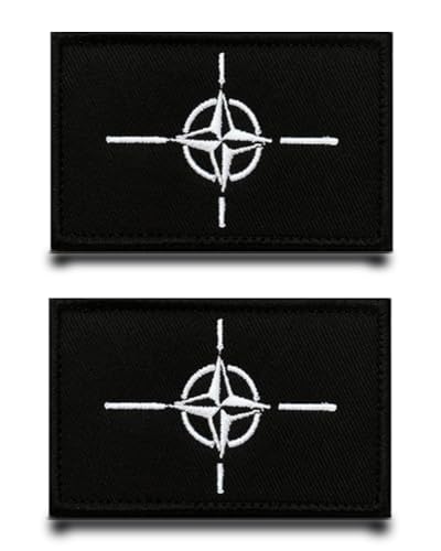 2 Stück NATO-Nordatlantik Flagge-Patch Klett Taktische Militär Patch,Aufnäher Mit Klettverschluss Airsoft Patch Für Jacke Klettbänder Taschen Abzeichen Rucksäcke Taktische Kleidung von Tuyatezhi