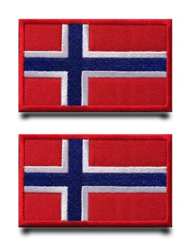 2 Stück Norwegen Flagge Patch Stickerei Taktische Militär Norway Patch,Aufnäher Mit Nylon Airsoft Patch Für Rucksäcke Taktische Kleidung Taschen Abzeichen Stickereibänder Jacke von Tuyatezhi