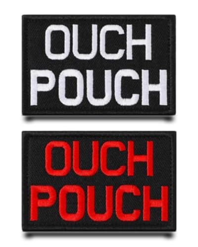 2 Stück "Ouch Pouch" Flagge Patch Lustiger Gestickt Abzeichen Aufnäher mit Stickerei Taktisch Militär Patch Applikation für Jacke Jeans Rucksäcke Kleidung Taschen Weste Hundegeschirr von Tuyatezhi