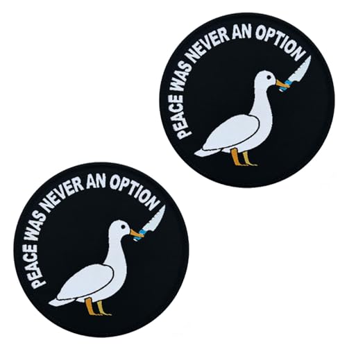 2 Stück"PEACE WAS NEVER AN OPTION"Bestickt Lustige Patch Aufnäher Abnehmbare mit Stickereiverschluss Applikation Taktisch Militär Patch für Rucksäcke Baseballkappe Jacke Weste Kleidung Taschen von Tuyatezhi