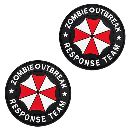 2 Stück PVC ZOMBIE OUTBREAK-Kompatibel mit Lustige Patch Abnehmbare Aufnäher mit Klettverschluss 3D Taktische Flagge Patch für Kleidung Baseballkappe Taschen Jacke Rucksäcke Draussen Weste von Tuyatezhi