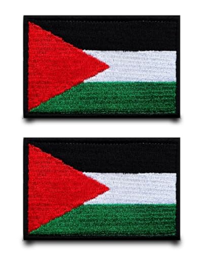 2 Stück Palästina Flagge Patch Klett Taktische Militär Patch, Aufnäher mit Klettverschluss Airsoft Patch für Jacke Klettbänder Rucksäcke Taktische Kleidung Taschen Abzeichen von Tuyatezhi