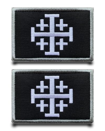 2 Stück Ritter Templer Kreuz Flagge Patch Abnehmbare Aufnäher mit Klettverschluss Taktisch Militär Patch Applikation für Kleidung Klettbänder Rucksäcke Jacke Jeans Taschen Weste Hundegeschirr von Tuyatezhi