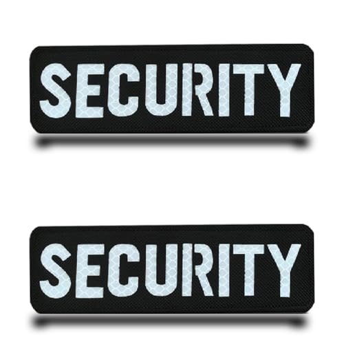 2 Stück Sicherheit"SECURITY" Lustig Flagge Patch Abnehmbare Infrarot IR Reflektiv Klett Taktisch Militär Patch Applikation Für Jacke Rucksäcke Kleidung Taschen Weste von Tuyatezhi