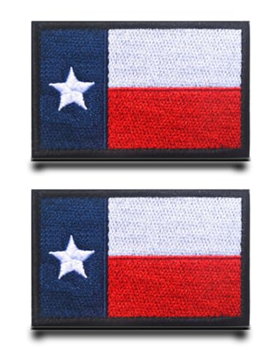 2 Stück US-Staat Texas Flagge Texas Patch Klett Taktische Militär Patch,Aufnäher Mit Klettverschluss Airsoft Patch Für Rucksäcke Taktische Kleidung Taschen Abzeichen Klettbänder Jacke von Tuyatezhi