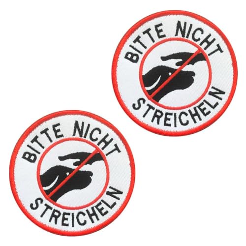 2 Stück Weiß"Bitte Nicht Streicheln"Diensthund Flagge Patch Abnehmbare Aufnäher mit Stickereiverschluss Taktisch Militär Applikation für Blindenhunde Geschirrweste Diensthunde mittelgroße von Tuyatezhi