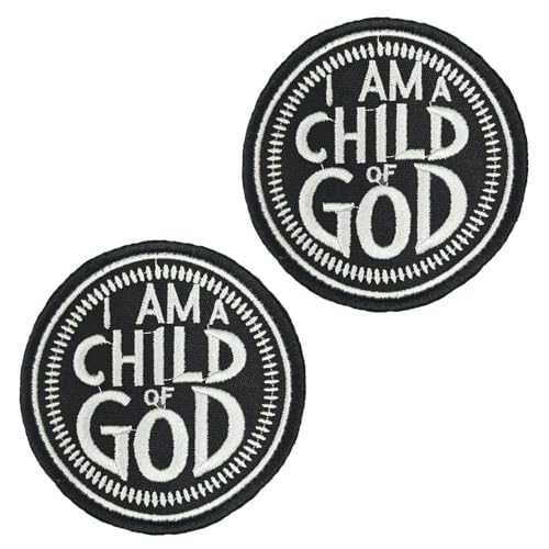 2 Stück bestickte Applikationen mit Aufschrift "I'am A Child of God", lustige Hakenschlaufe, abnehmbares Armband, taktischer Verschluss, Militärflagge, Aufnäher für Rucksäcke, Westen, Kleidung, von Tuyatezhi