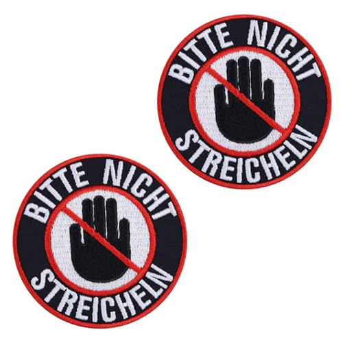 2 Stück"Bitte Nicht Streicheln"Schwarz Diensthund Flagge Patch Taktisch Militär Abnehmbare Aufnäher mit Klettverschluss Service Dog Applikation für Diensthunde Mittelgroße Blindenhunde Geschirrweste von Tuyatezhi