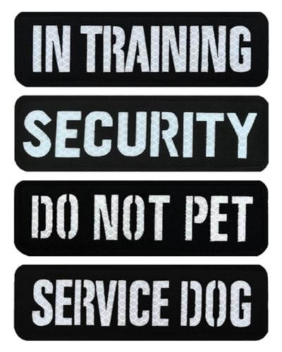 4 Stück in Training/Do Not Pet/Sicherheit/Diensthund Infrarot IR reflektierend, abnehmbar, taktische bestickte Applikationen, Schlaufenhakenverschluss, Militär-Patch für Hundegeschirr, Rucksäcke, von Tuyatezhi