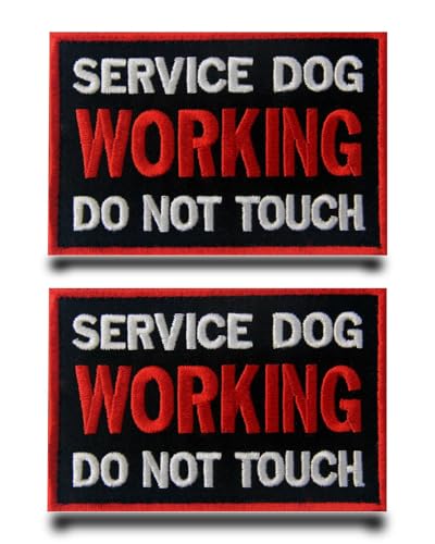 Aufnäher mit Aufschrift "Working Do Not Touch Service", bestickt, für Hundekleidung, Hundegeschirr, Hundewesten, Halsband, 2 Stück von Tuyatezhi