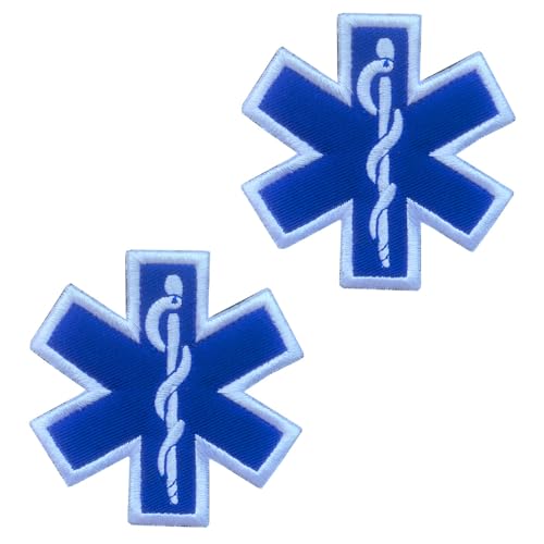 EMT Star of Life EMT EMS Sanitäter Medic Medical Cross Erste-Hilfe-Patch, bestickte Aufnäher für medizinisches Personal, Rucksack, Westen, Jeans, medizinische Taschen, Hüte usw., 2 Stück von Tuyatezhi