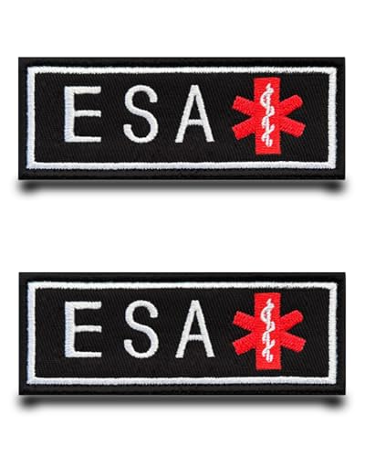 ESA Funny Patch Emblem Tactical Service Dog Embroidered Fastener Hook & Loop Applique Military Flag Patches for Dog Harness,Clothes,Vest,Bags,Backpacks,Jacket,Hats von Tuyatezhi