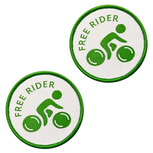 Free Rider Patches Taktische Stickerei-Aufnäher, voll bestickte Applikationen, taktische Schlaufe und Haken, Militär-Flagge, für Rucksäcke, Kleidung, Jeans, Mützen, Jacken, Westen, Taschen, Hüte usw von Tuyatezhi