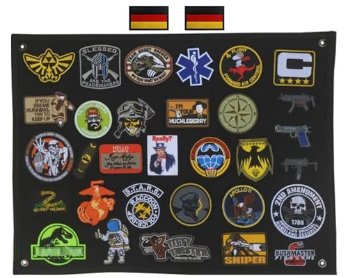 Teller Hängend Patches 64x46 cm Stickerei Patch-Sammeltafel,Taktische Kleines Nylongewebe Patch Display-Tafel,Faltbar,Kampf mit Metallösen 4-Loch,für zum Sammeln Abzeichen Militär Flagge Patch Wand von Tuyatezhi