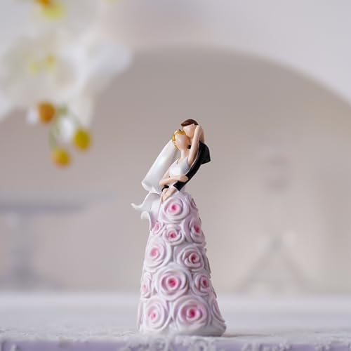 Tuzsocr Dekoration für Hochzeitstorte, Küssendes Brautpaar Figur für Hochzeitstorte, Tortenfigur, Dekofigur Brautpaar Hochzeitspaar Wedding Hochzeit Trauung Hochzeitstorte Cake-Topper 15cm (Stil 1) von Tuzsocr