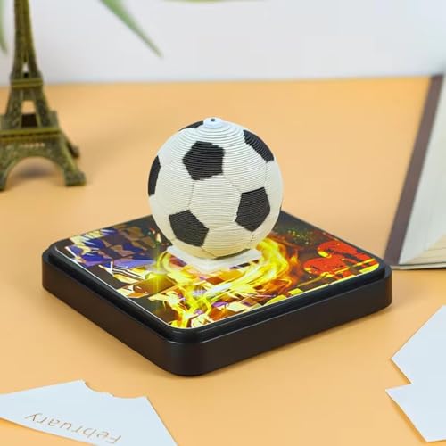 3D-Notizblock, Zeitmesser, Kalender, Notizbuch, Sport-Thema, Fußball, Basketball, reißbare Haftnotizen, Schreibtisch-Ornament (Fußball) von TvwiKo