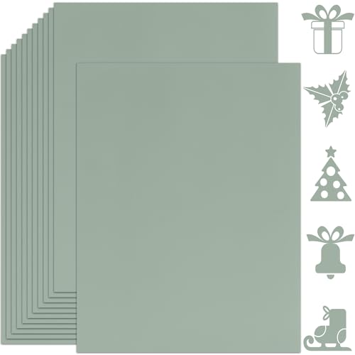 Twavang 25 Blatt Salbeigrün Kartonpapier, 21,6 x 27,9 cm, 250 g/m²/41,7 kg dickes Papier für Scrapbooking, Einladungen, Druck und DIY-Karten von Twavang