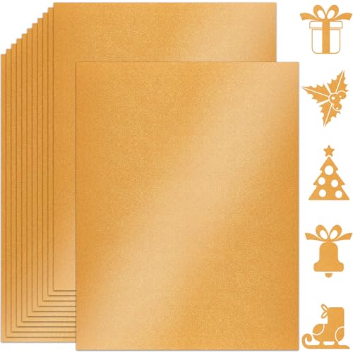 Twavang 25 Blatt gelb schimmerndes Kartonpapier, 21,6 x 27,9 cm, 250 g/m², doppelseitiges Perlglanz-Papier für Sammelalben, Einladungen, Druck und DIY-Karten von Twavang