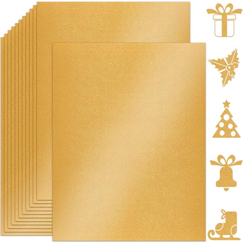 Twavang 25 Blatt goldschimmerndes Kartonpapier, 21,6 x 27,9 cm, 250 g/m², doppelseitiges Perlglanz-Papier für Sammelalben, Einladungen, Druck und DIY-Karten von Twavang