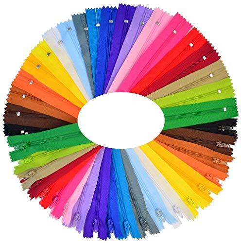 Tweal Nylon Reißverschlüsse, Reißverschluss aus Nylon, zum Nähen und Basteln, 25 Farben, 23 cm von Tweal