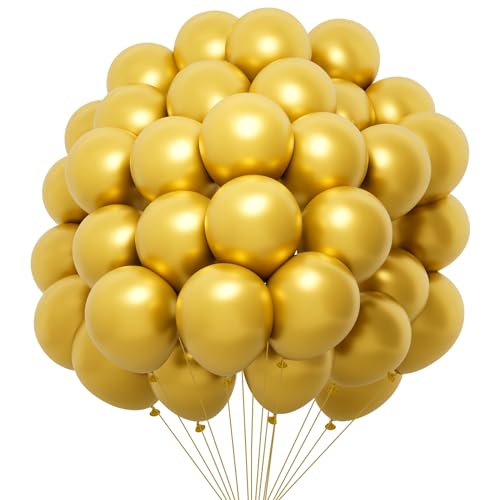 Luftballons Gold 60 Stück Goldene Luftballons Christmas Ballon Girlande Kit, Luftballons Metallic Helium Luftballons FürPartydeko Gold Luftballons Geburtstag Gold Girlande Hochzeit Deko Gold von Twidels