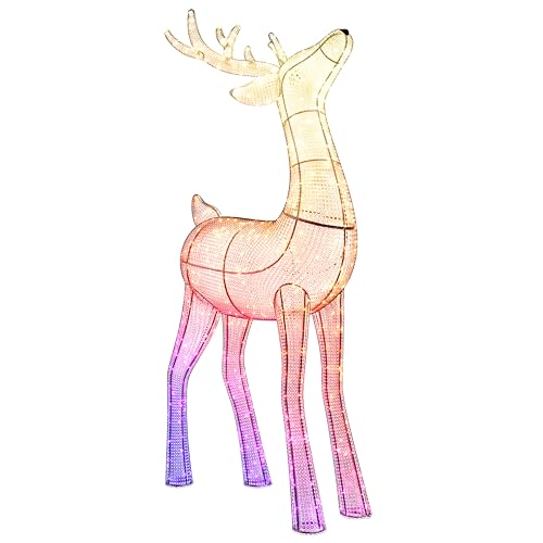 Twinkly Reindeers, LED-Leuchten in Rentierform für den Außenbereich, 240 RGB-LEDs und Warmweißes Licht, Höhe 125 cm, Kompatibel mit Alexa und Google Home, IP44, App-Steuerung, Weihnachtsbeleuchtung von Twinkly