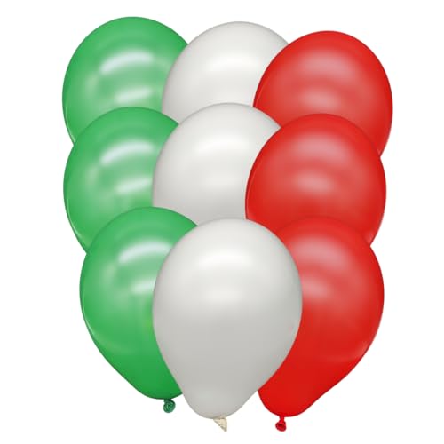 Premium Luftballons Fussballdeko - Made in DE - 100% Naturlatex & 100% biologisch abbaubar - 15 Stück -Ballons als Fanartikel, Fußball, Länder - für Helium geeignet - twist4® (rot/grün/weiß, 15) von Twist4