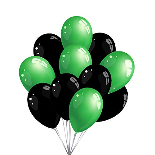 Premium Luftballons in Grün Weiß Schwarz - Made in DE - 100% Naturlatex & 100% biologisch abbaubar - 50 Stück - Geburtstag Party Fussball- für Helium geeignet - twist4® (100 Stück) von Twist4