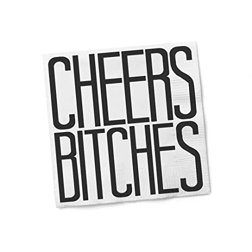 Lustige Servietten – Cheers Bitches – Boutique-Cocktail-Servietten – perfekt für jede Feier 12,7 x 12,7 cm (20 Stück) von Twisted Wares