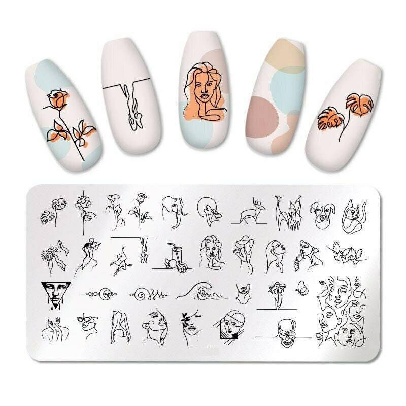 Abstrakte Nail Art Stamping Platte Nagel Stempel Für Diy Maniküre von TwistedRealityCrafts