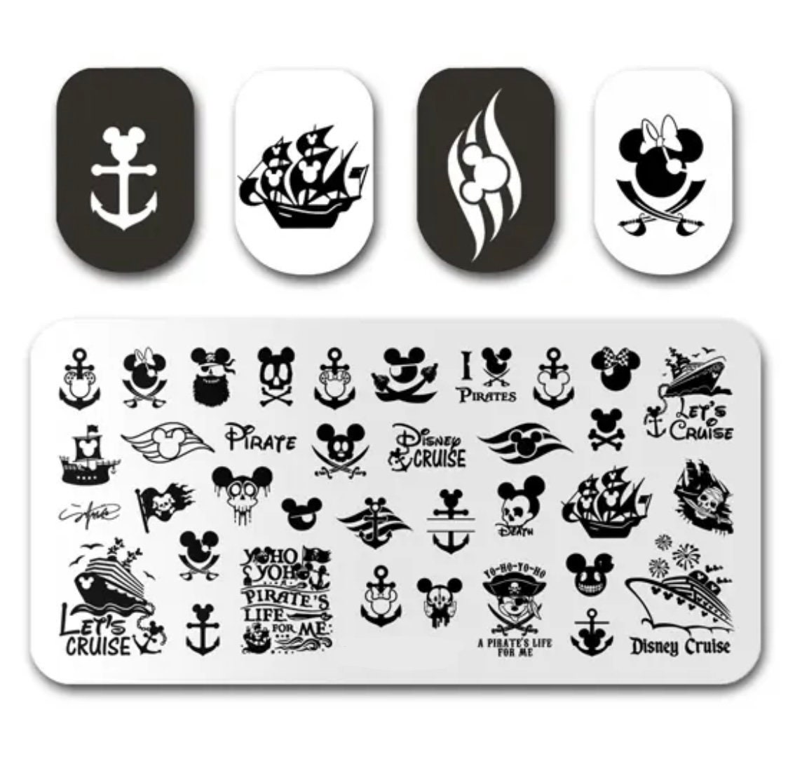 Cartoon Piraten Stempel Für Diy Maniküre Art Nail Stamping Werkzeug Platte Stempeln von TwistedRealityCrafts