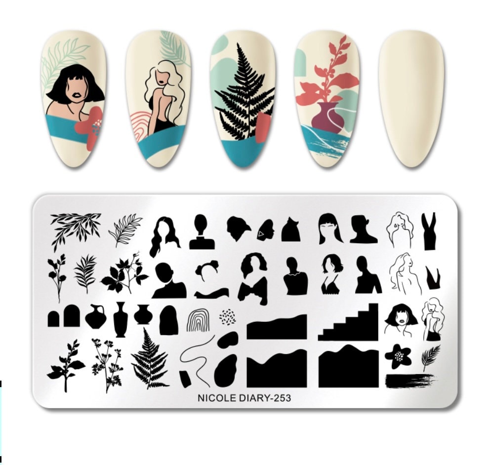 Fashion Icon Stamping Plate Nagel Stempel Für Diy Maniküre Art Nail Tool Stempelplatte, Stanzplatte Für Nägel von TwistedRealityCrafts