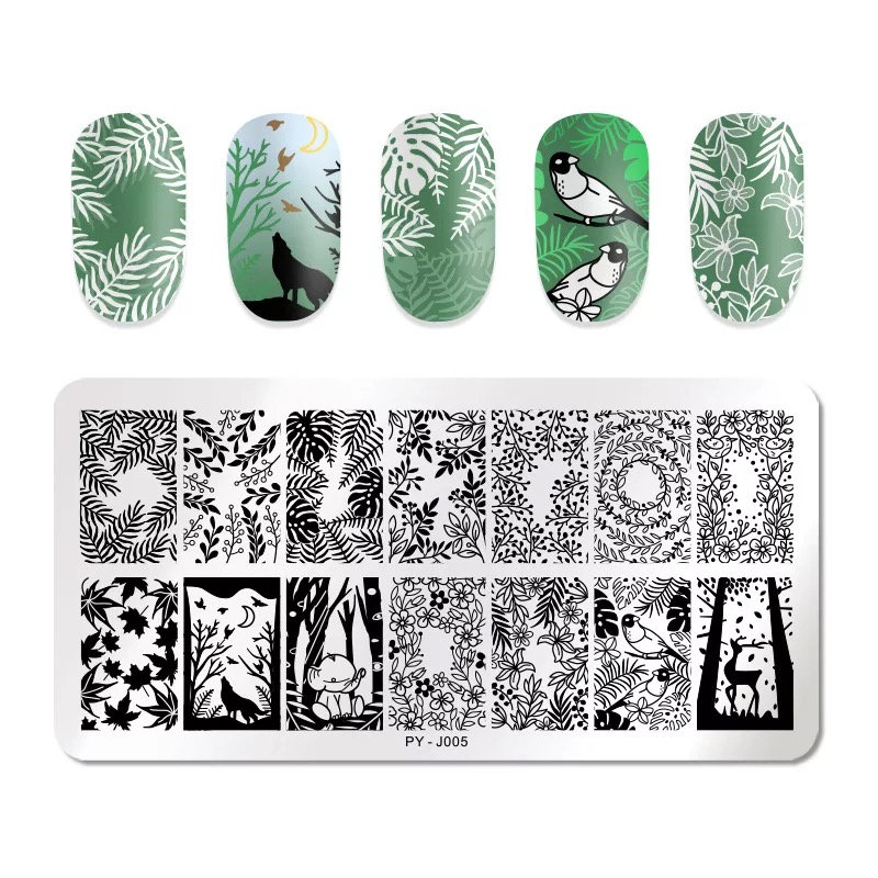 In Den Wald Nail Art Stamping Platte Nagel Stempel Für Diy Maniküre Werkzeug von TwistedRealityCrafts