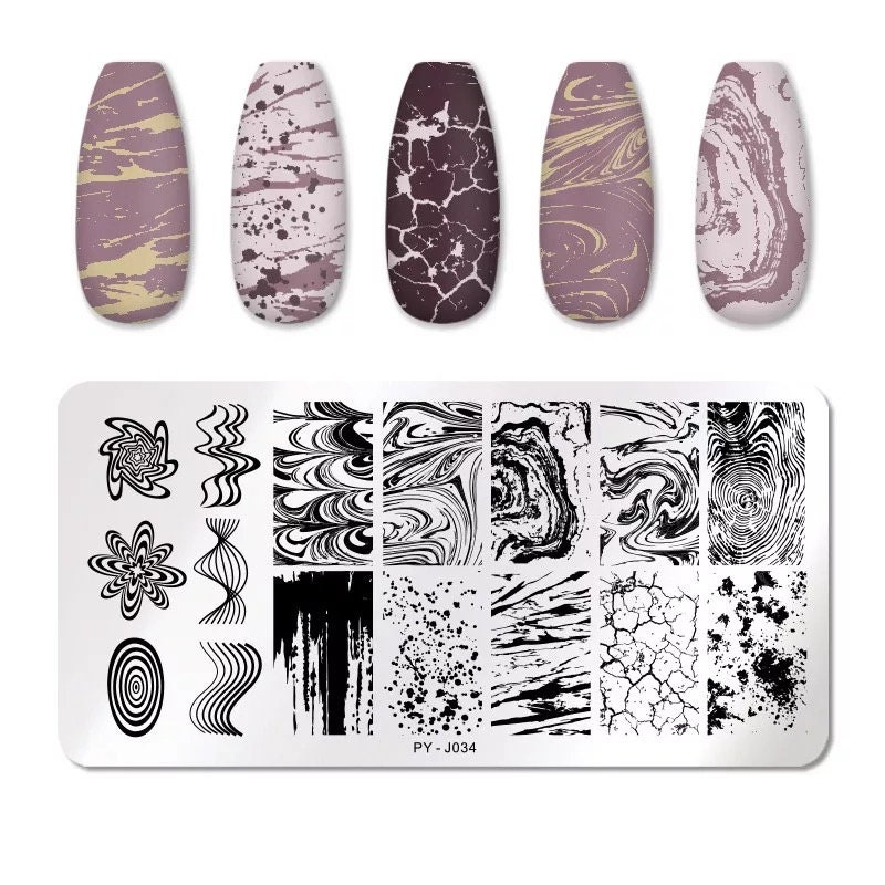 Rocks Art Stamping Platte Nagel Stempel Für Diy Maniküre Nail Werkzeug Plate von TwistedRealityCrafts