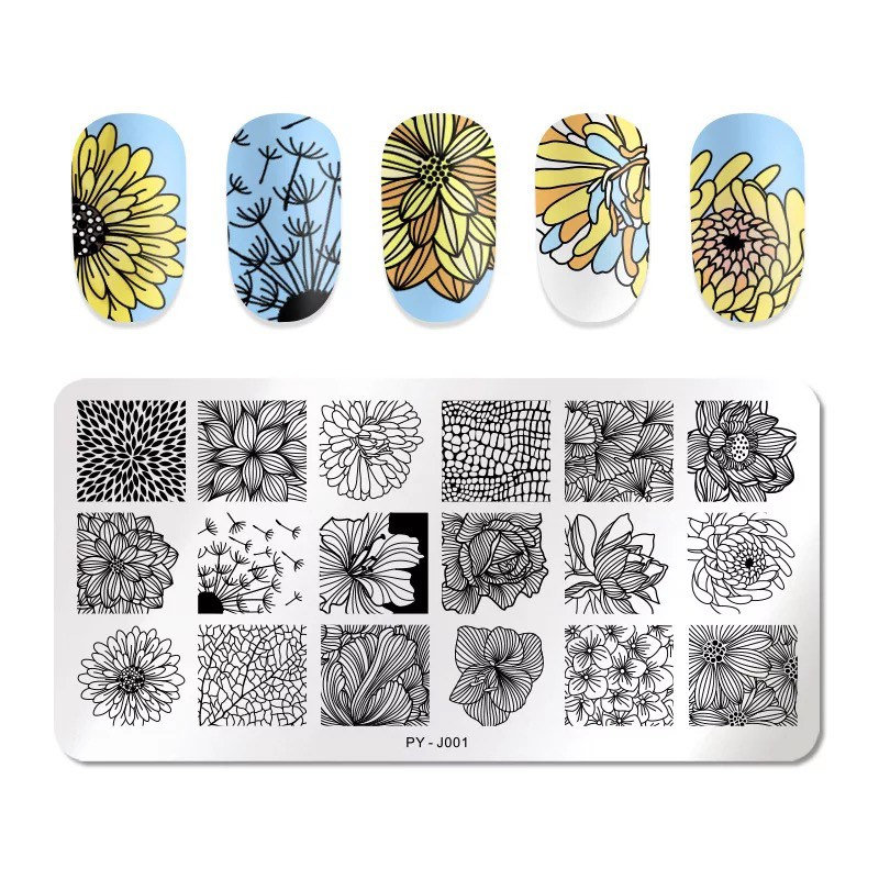 Sunflower Art Stamping Platte Nagel Stempel Für Diy Maniküre Nail von TwistedRealityCrafts