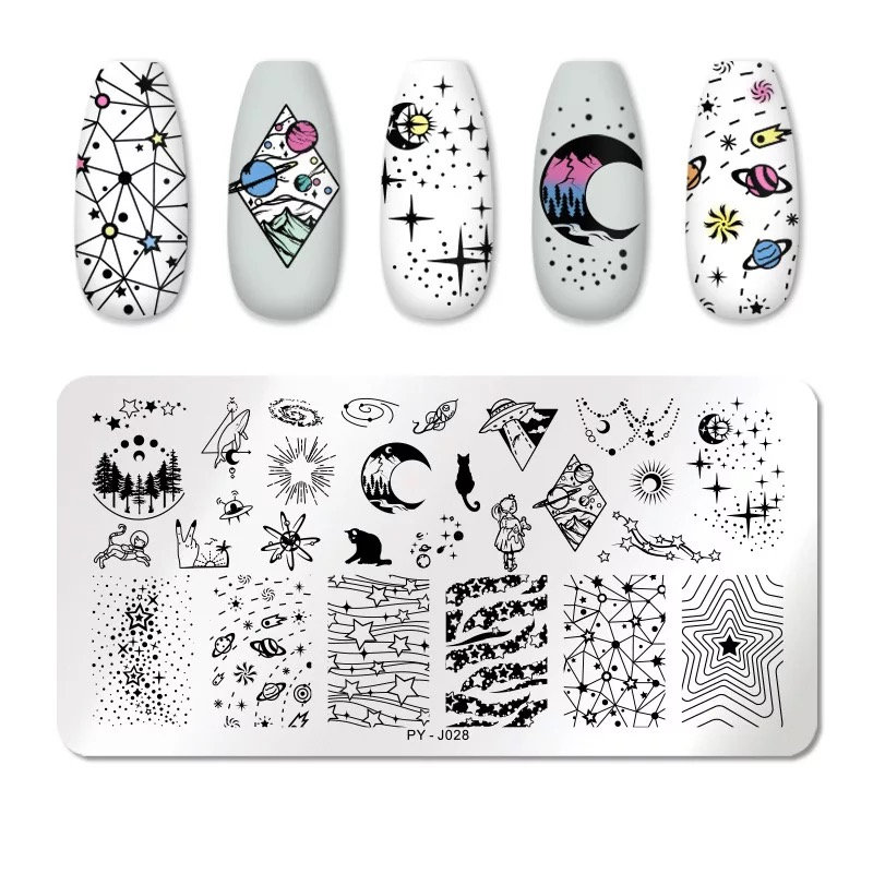 Weltraum Nail Art Stamping Platte Nagel Stempel Für Diy Maniküre von TwistedRealityCrafts