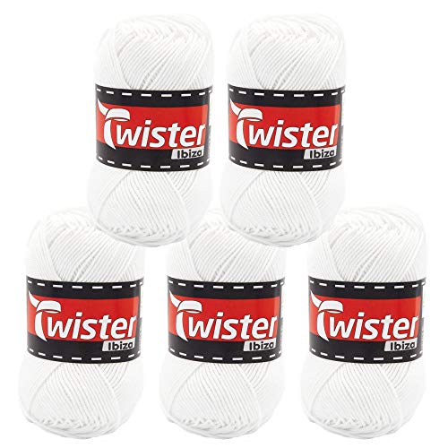 Twister Ibiza Wolle, Baumwolle, Weiss, 125m, 5 von Twister