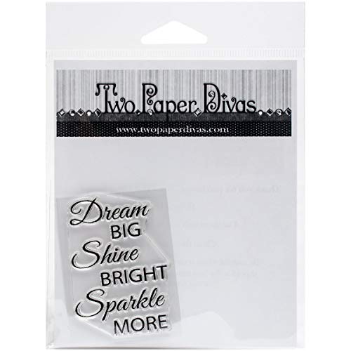 Zwei Papier Divas Zwei Papier Divas Clear Stamps 6 x 11,4 Dream Big, Acryl, Mehrfarbig von Two Paper Divas