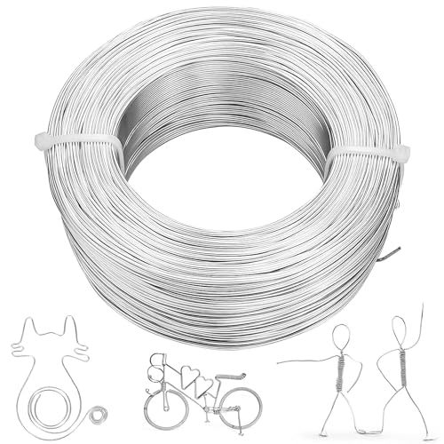 Txeouse Wire,Basteldraht 1mm×200m,Silberdraht,Draht Zum Basteln,Schmuckdraht Silber,Aluminiumdraht,Modellierdraht,für DIY,Schmuckherstellung,Handwerk Modellbau von Txeouse