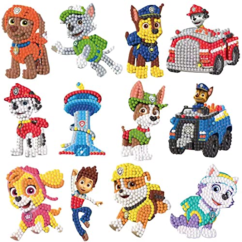 Diamantmalerei Kinder, 12 Stück Diamond Painting Set, Cartoon Hunde Theme Diamant Malerei Kits, Crystal Diamond Painting Hund, DIY Voller Crystal Strass Diamantmalerei Set für Erwachsene Kinder von Tydeus