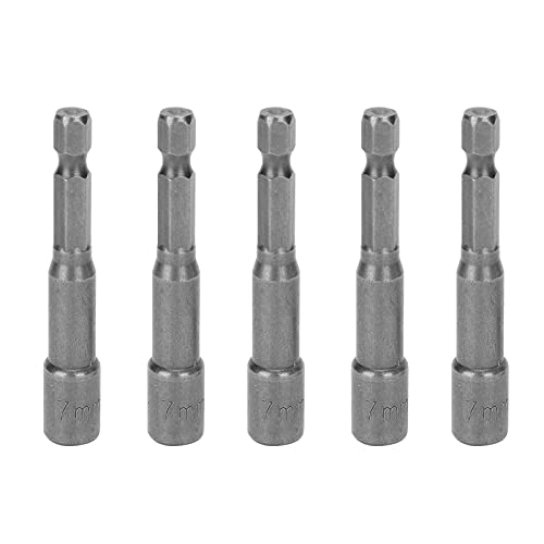 5-teiliges Steckschlüssel-Bit, magnetisches Chrom-Vanadium-Stahl-Sechskantschraubenmuttern-Reparaturwerkzeug-Set 65 x 1/4 x 7,0 von Tyenaza