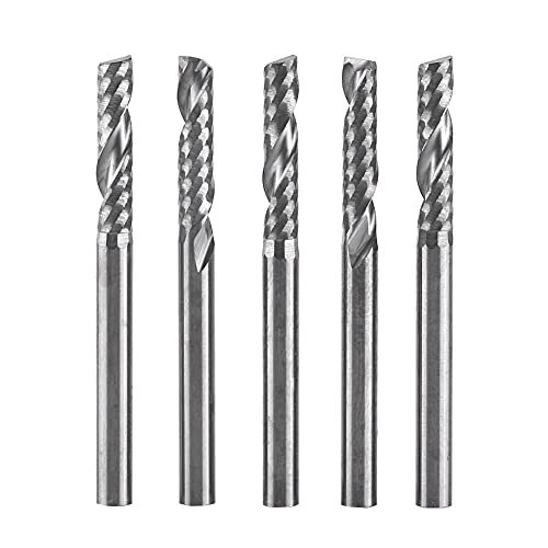 Schaftfräser, 5 STÜCKE 1/8 Zoll Schaft 3.175mm x 12mm Hartmetall-Flachschaftfräser CNC Fräser Flöte für Holz Aluminium Stahl Titan von Tyenaza