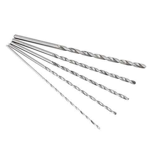 5 Stück Holzbohrer Bohrer Set, 2-5 mm Extra Lange Bohrer HSS Spiralbohrer Holz Lang Gerader Schaft Twist-Bohrer für Holz, Kunststoff und Aluminium von Tyenaza