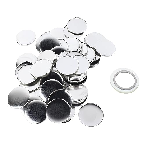 Tyenaza 100 Stück 58 mm Button-Maker-Zubehör, Mehrzweck-Knopfteile aus mattiertem Weißblech, rund, für Button-Maker-Maschine von Tyenaza