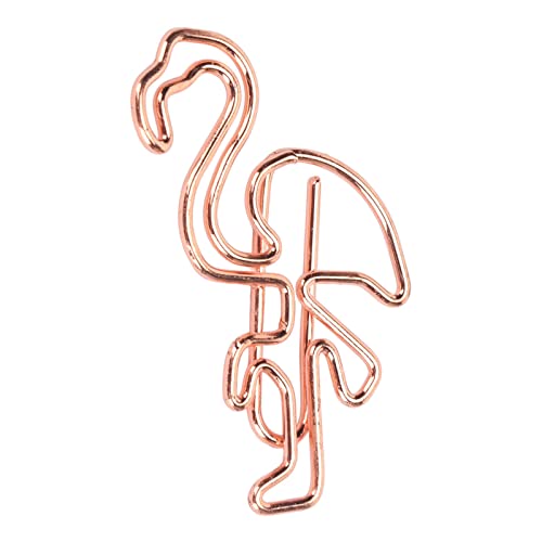 Tyenaza 100 Stück Flamingo-Büroklammer, niedliche Tierform, Datei, Notizen, Seitenmarkierungsklammern, Lesezeichen für Lesezeichen, Fotos, stationäres Scrapbooking (Roségold) von Tyenaza