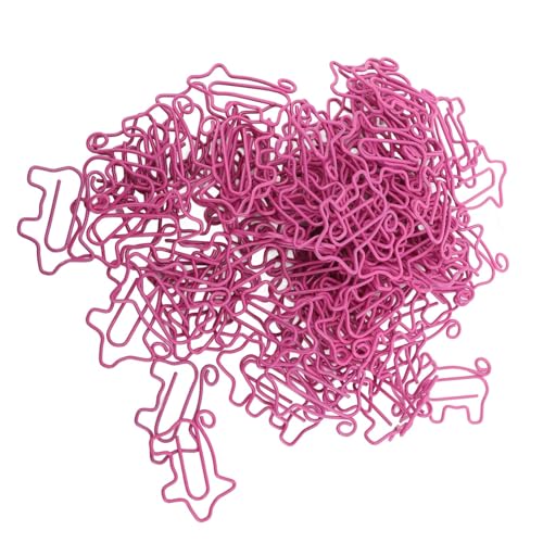 Tyenaza 100 Stück niedliche Büroklammern, Büroklammern verhindern ein Verrutschen, niedliche Schweineform, dekorative Lesezeichen aus Metall, Büroklammern für das Schulbüro von Tyenaza