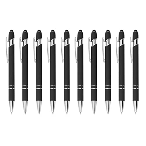 Tyenaza 10pcs schwarzer Kugelschreiber mit Gummigesicht bequemer Hand Feeling Ballpoint Handschriftstift für Business Office Teacher Student von Tyenaza