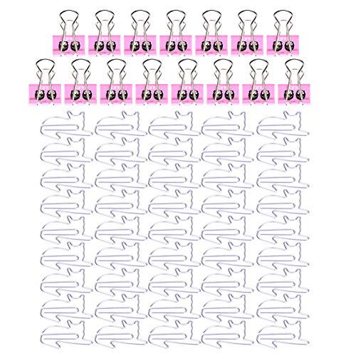 Tyenaza 15 Stück BINDERS Clips, 45 Stück Büroklammern Set Büro Schulbedarf Stationäres Befestigungswerkzeug für Buch Memo Dateien Klassifizierung Organisation von Tyenaza