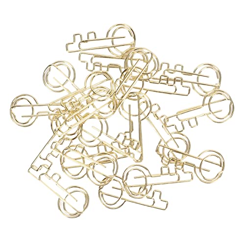 Tyenaza 40 Stück Büroklammer, einzigartige Schlüsselform, tragbar, wiederverwendbar, niedliches Aussehen, Schreibtischzubehör für Büro, Klassenzimmer, Familie, Lesezeichen, Fotos von Tyenaza